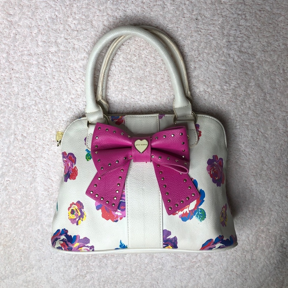 Betsey Johnson Floral Studded Bow Purse